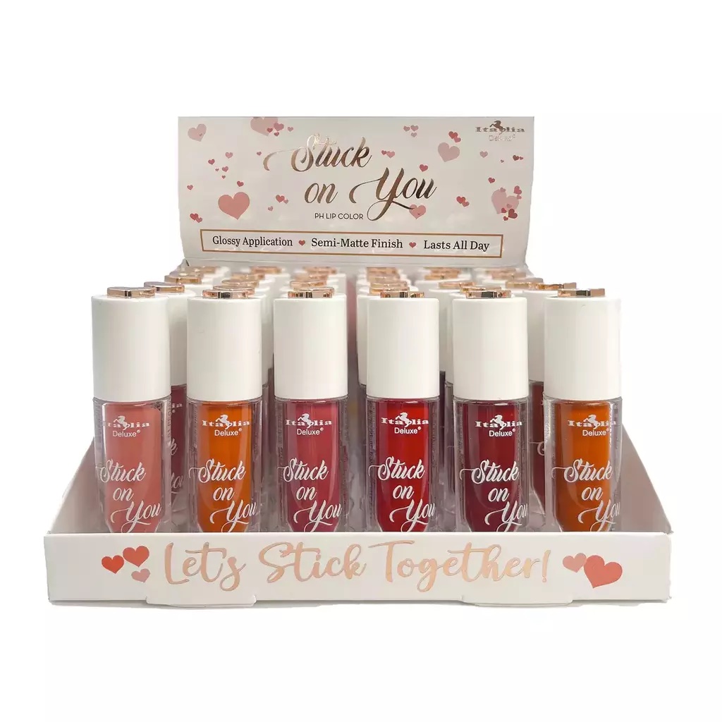 GLOSS STUCK ON YOU PH LIP COLOR – GLOSS PH | ITALIA DELUXE – Italia Deluxe 36 piezas (copia)