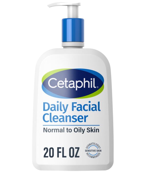 Cetaphil Daily Facial Cleanser para Pieles Sensibles, Mixtas a Grasa 20oz