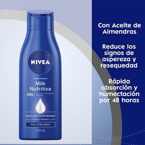 CREMA CORPORAL NIVEA MILK NUTRITIVA, 400 ML