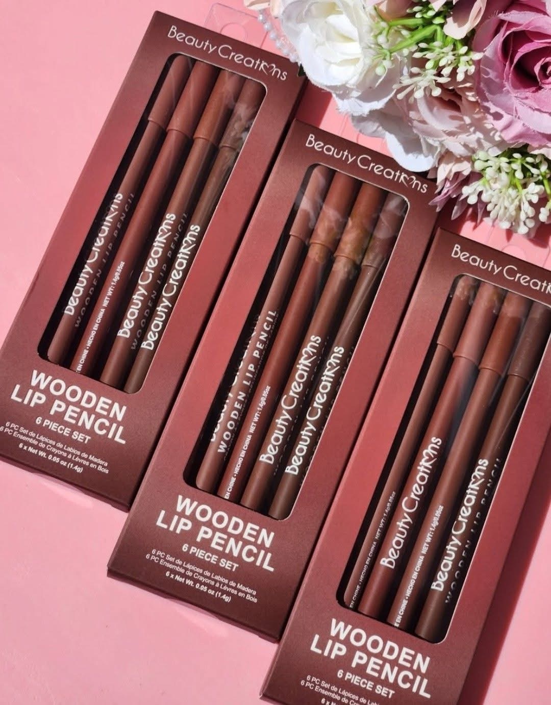 Wooden Lip Pencil 6 Piece Set Beauty Creations