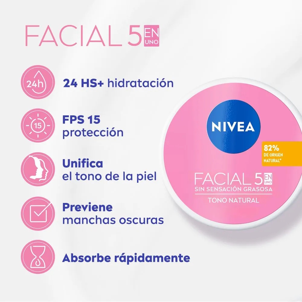 Nivea Cuidado Radiante Y Uniforme Crema Facial Hidratante 5 En 1