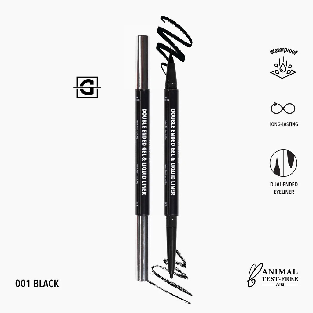 MOIRA DELINEADOR PARA OJOS DOUBLE ENDED GEL & LIQUID LINER 001 BLACK